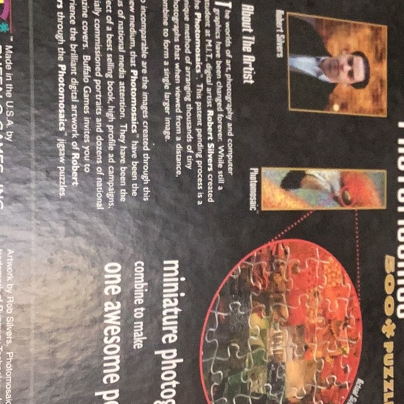 Puzzle Robert Silvers photomosaics 513 piece puzzle size 21.25”by 15” bald eagle - Picture 7 of 8